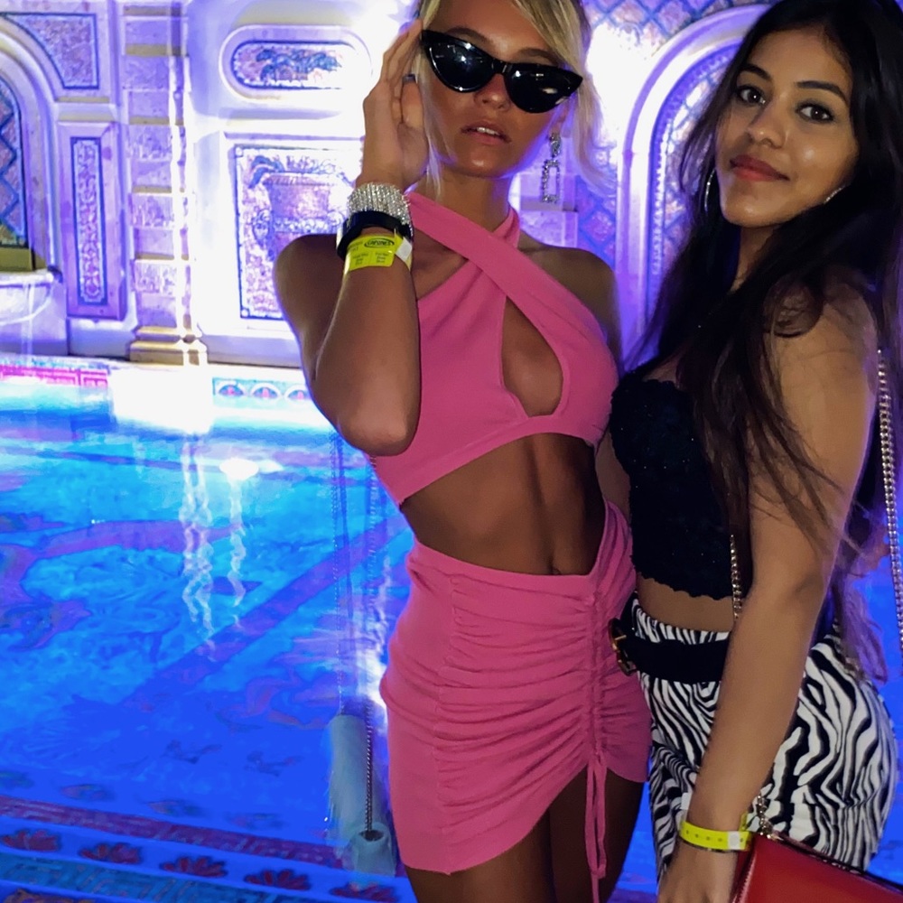 Fashion Nova Pink 2 piece Skirt Set
